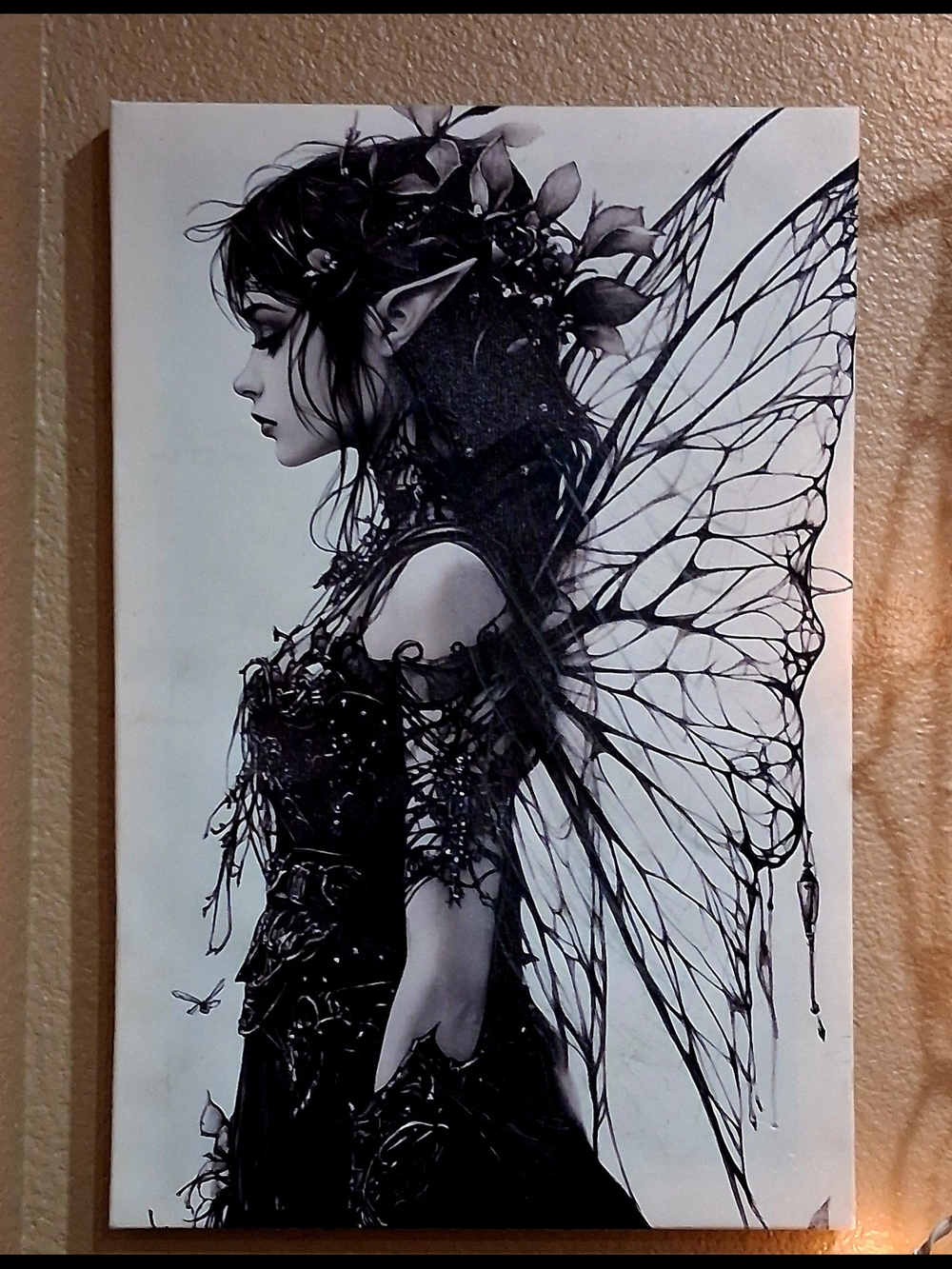 Black & White Fairy Wall Art Print